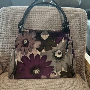 Floral Brighton Women's Bag with Purple Accents
